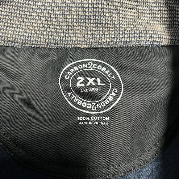 Carbon 2 Cobalt Sweatshirt Mens 2XL 1/2 Zip Ribbed Jacket Elbow Gray B3 - Picture 5 of 9